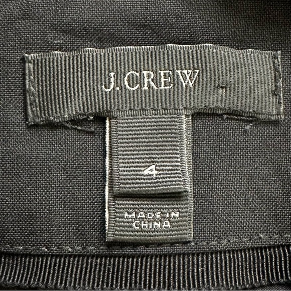 J. Crew Wool Blend Black Peplum Waist Dress, Size 4 - Picture 10 of 12